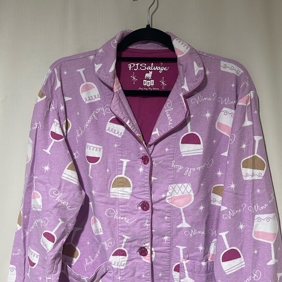 PJ Salvage Women's Button Up Pajama Top Medium - Picture 10 of 14